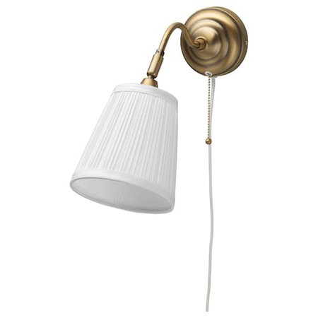 FLUGBO Wall lamp, brass color, glass - IKEA