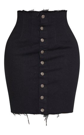 Shape Light Wash Button Front Seam Denim Skirt | PrettyLittleThing