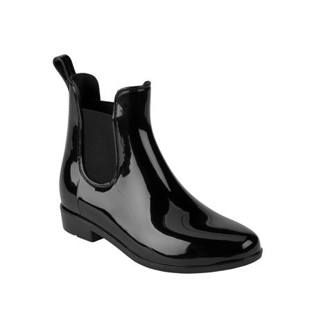 Time and Tru - Women's Time and Tru Ankle Rain Boots - Walmart.com black