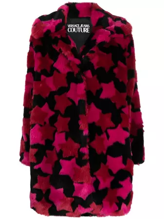 Versace Jeans Couture star-print button-up Coat