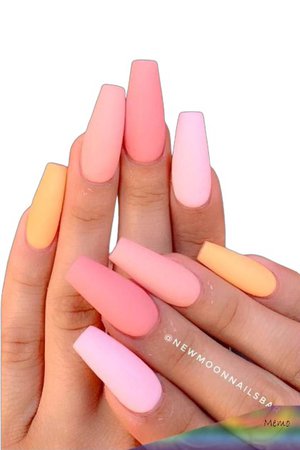pastel coral nails