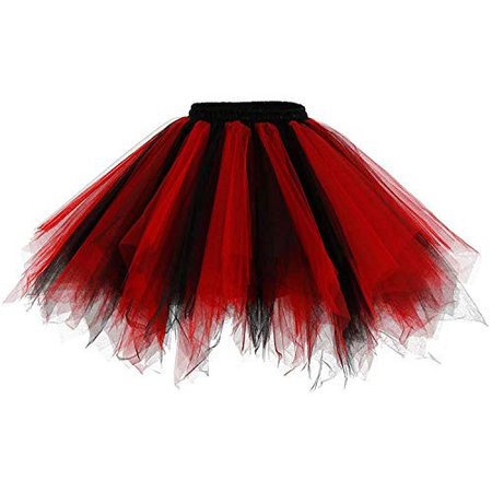 Asymmetrical Gothic Black & Red Tutu