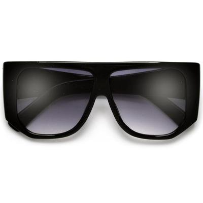 Oversize Flat Top Geometric Frame Sunglasses | Sunglass Spot