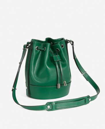Medium Tina bag in green grained leather | The Kooples