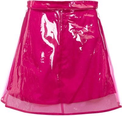 TOPSHOP Pink Plastic A-line Skirt