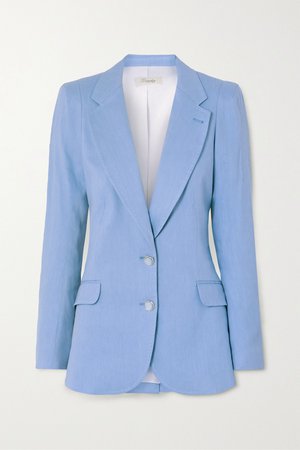 Lilac Sophia linen-blend blazer | Temperley London | NET-A-PORTER