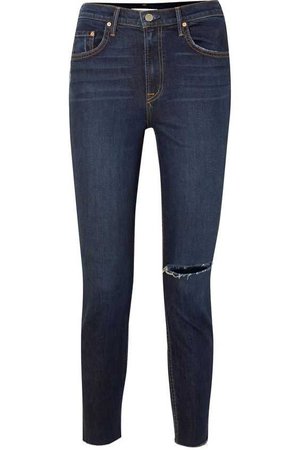 GRLFRND | Kendall distressed high-rise skinny jeans | NET-A-PORTER.COM