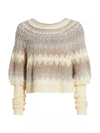 Shop Free People Home For The Holidays Balloon-Sleeve Sweater | Saks Fifth Avenue