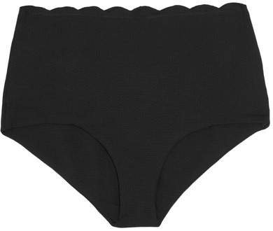 Palm Springs Scalloped Bikini Briefs - Black