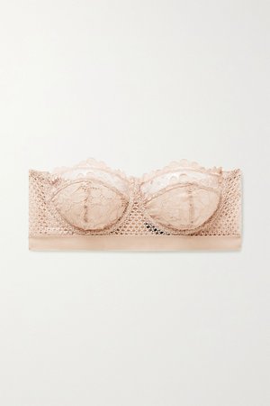 Blush Petunia stretch-mesh and corded lace underwired strapless balconette bra | ELSE | NET-A-PORTER