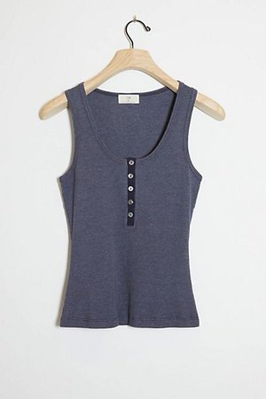 Ribbed Henley Tank | Anthropologie