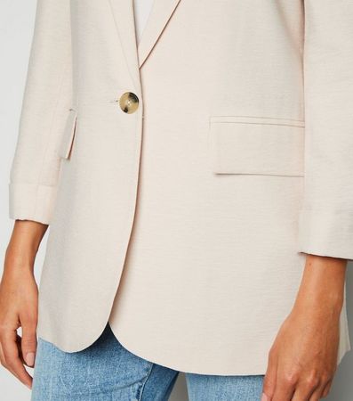 Stone Long Sleeve Button Up Blazer | New Look