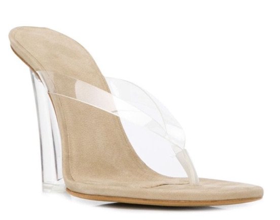 YEEZY Transparent Wedge Thong Sandals