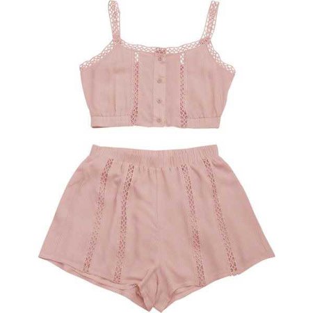 pink set shorts singlet underwear