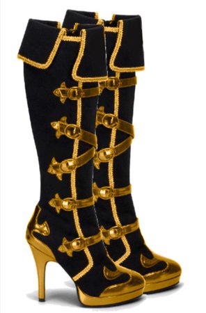 Black and Gold Pirate Boots