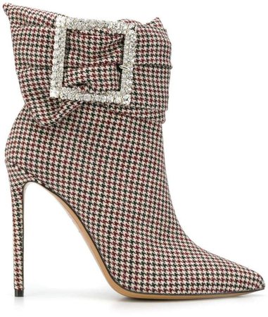 houndstooth ankle boots