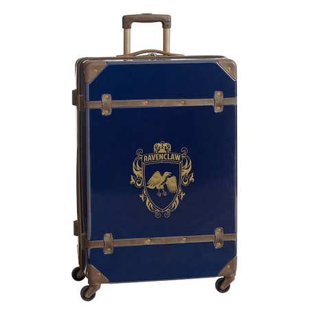 HARRY POTTER™ Hard-Sided HUFFLEPUFF™ Checked Spinner Suitcase, Hufflepuff-Charcoal | Pottery Barn Teen