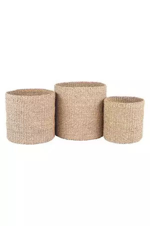 Ruma Aina Set of 3 Woven Natural Seagrass Baskets | Debenhams