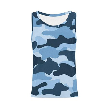 Amazon.com: InterestPrint Blue Camouflage Camo Tank Tops for Women Sleeveless Tops Workout: Clothing