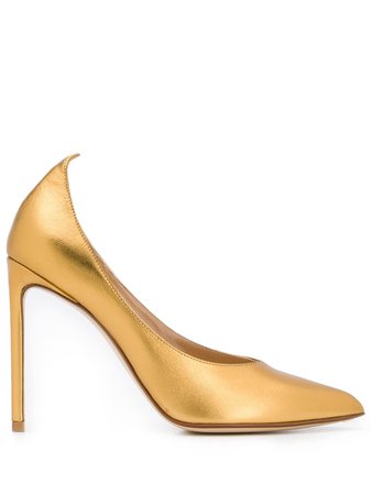Gold Francesco Russo Pointed Toe Pumps | Farfetch.com