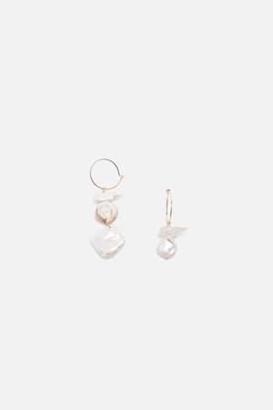 NATURAL PEARL, SEASHELL AND STONE EARRINGS - View All-ACCESSORIES-WOMAN-PROMOTIONS | ZARA Greece
