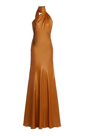 Tasseled Cintzed One-Shoulder Gown By Bottega Veneta | Moda Operandi