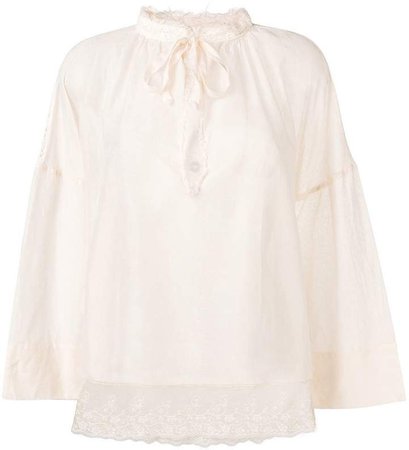 Semicouture lace trimmed blouse