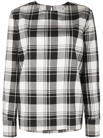 Black Dresshirt Plaid Pajama-Style Top | Farfetch.com
