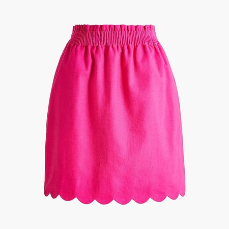J.Crew Factory: Scalloped Linen-cotton Skirt For Women