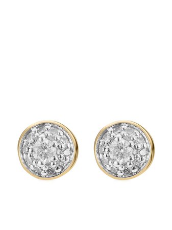 Monica Vinader Fiji Tiny Button Diamond Earrings - Farfetch