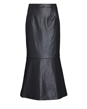 STAUD Laurel Vegan Leather Midi Skirt | INTERMIX®