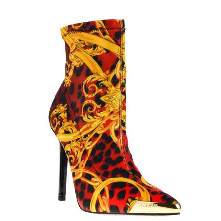 Versace Jeans High Heels Ankle Boots Red for Women