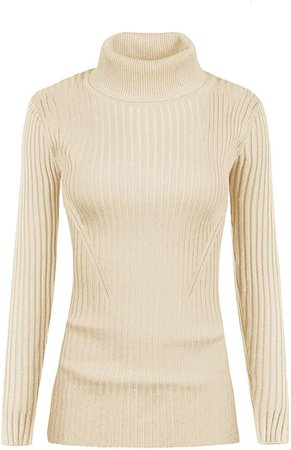 v28 Women Stretchable Turtleneck Knit Long Sleeve Slim Fit Sweater at Amazon Women’s Clothing store