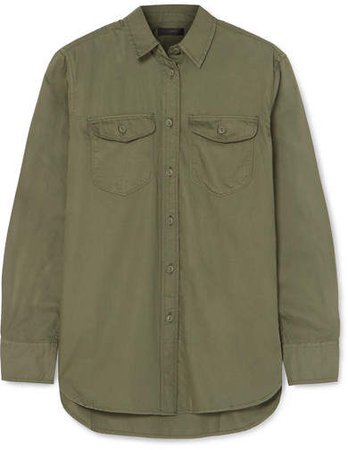 Oversized Cotton-twill Shirt - Green