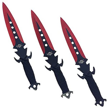 Amazon.com : Target Master 3 Piece 8 1/2" Jack Throwing Knife Set Variety of Colors To Choose From Black Nylon Sheath Included Perfect EDC Tool (Red) : Kitchen & Dining