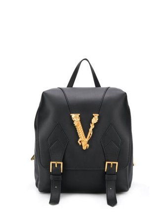 Versace Virtus Satchel Backpack DBFH308D5VTF Black | Farfetch