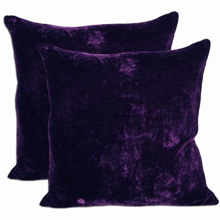 Purple Velvet Feather and Down Filled Throw Pillows (Set of 2) - Overstock - 5643394