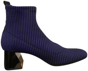 zara black and blue sock boot