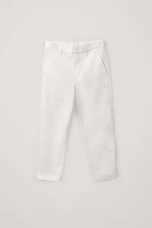 EMBROIDERED DROPPED CROTCH COTTON TROUSERS - white - Trousers - COS WW