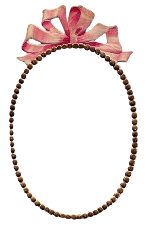 Pink Pearl Bow Oval Frame