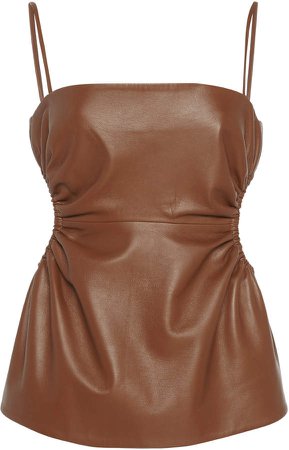 Rokh Ruched Waist Leather Tank Size: 34
