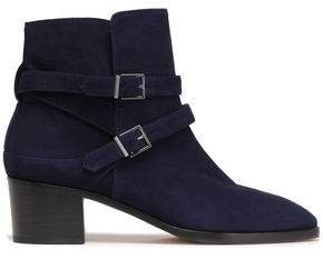 Buckled Suede Ankle Boots