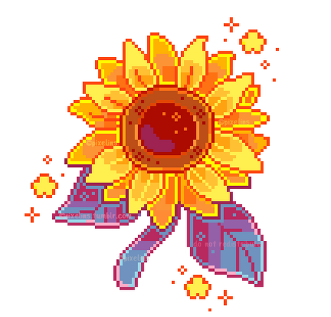 sunflower yellow pixel art
