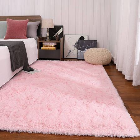 Amazon.com: Keeko Pink Fluffy Area Rug, 6x9ft Cute Shag Carpet for Bedroom, High Pile Shaggy Carpets for Living Room, Indoor Fuzzy Rugs for Girls Kids Room Home : Home & Kitchen