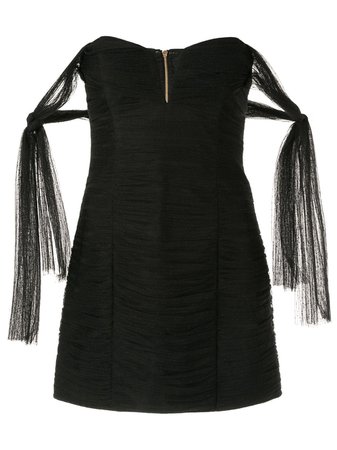 Black Alice Mccall Good Vibes Bardot Mini Dress | Farfetch.com