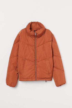 Boxy Puffer Jacket - Orange