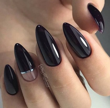 Glossy Black Nails