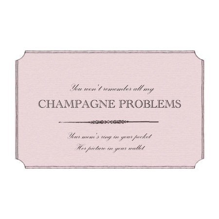 pink champagne problems card