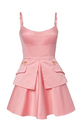brandon-maxwell-pink-bustier-cotton-mini-dress
