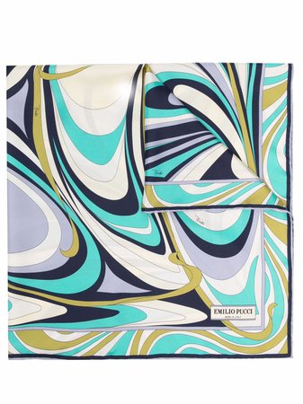 Emilio Pucci abstract-print silk square scarf - FARFETCH